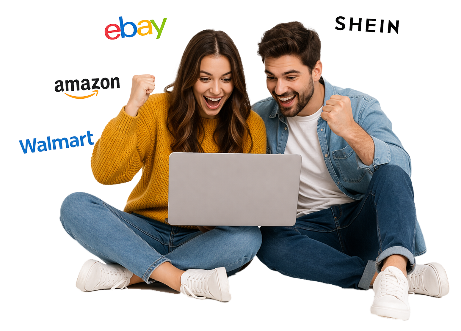 Pareja comprando online